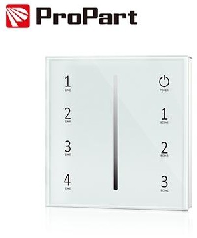 Telecomando da Parete RF 1 Canale - 4 Zone, Bianco, a Batteria