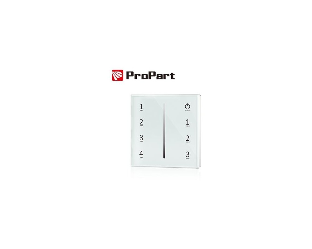 Telecomando da Parete RF 1 Canale - 4 Zone, Bianco, a Batteria