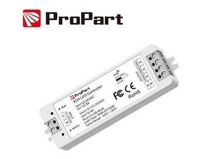 Ricevitore DIM RF 3 Canali - 12/24V DC, 4A/Canale