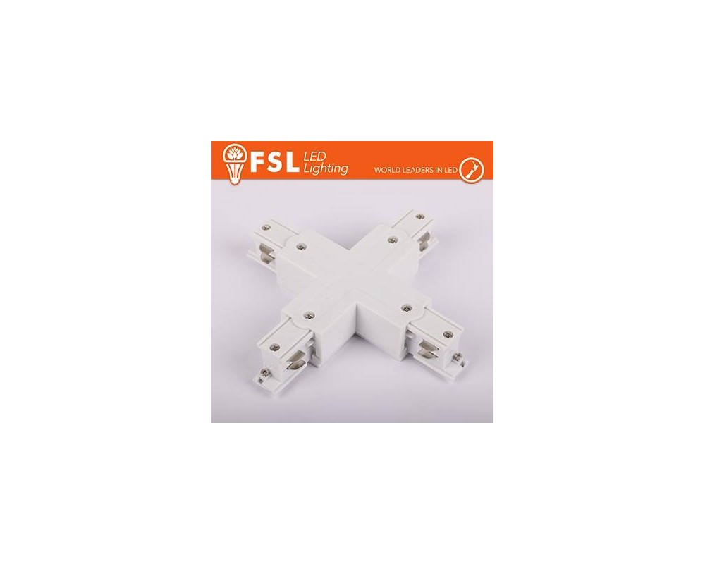 FSL Connettore Forma X per binario Trifase - Colore BIANCO