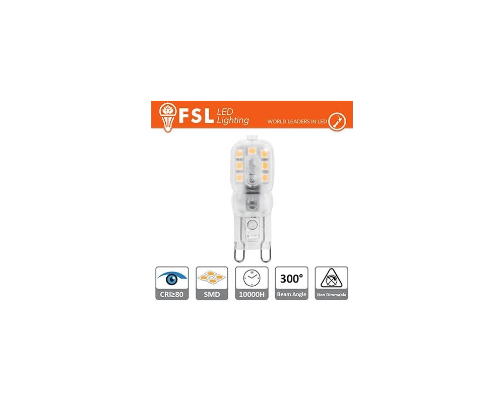 G9 - 2.2W 4000K 235LM 300º 48x16x12mm CRI80 AC-230V