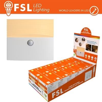 Luce notturna ricaricabile con sensore di movimento con espositore
