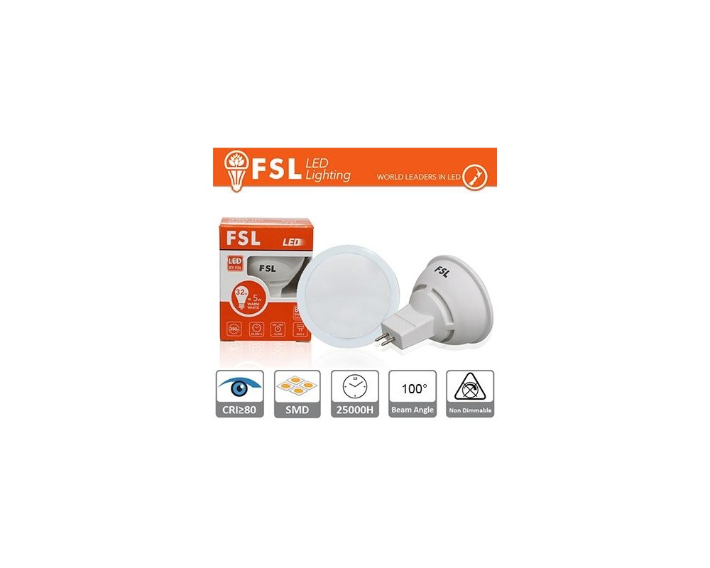 MR16 Lampadina LED - 6W 4000K 510LM 100º CRI80  DC 12V