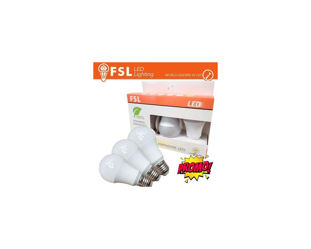 Lampada Goccia: Confezione PROMO 3PACK - 9W 3000K 